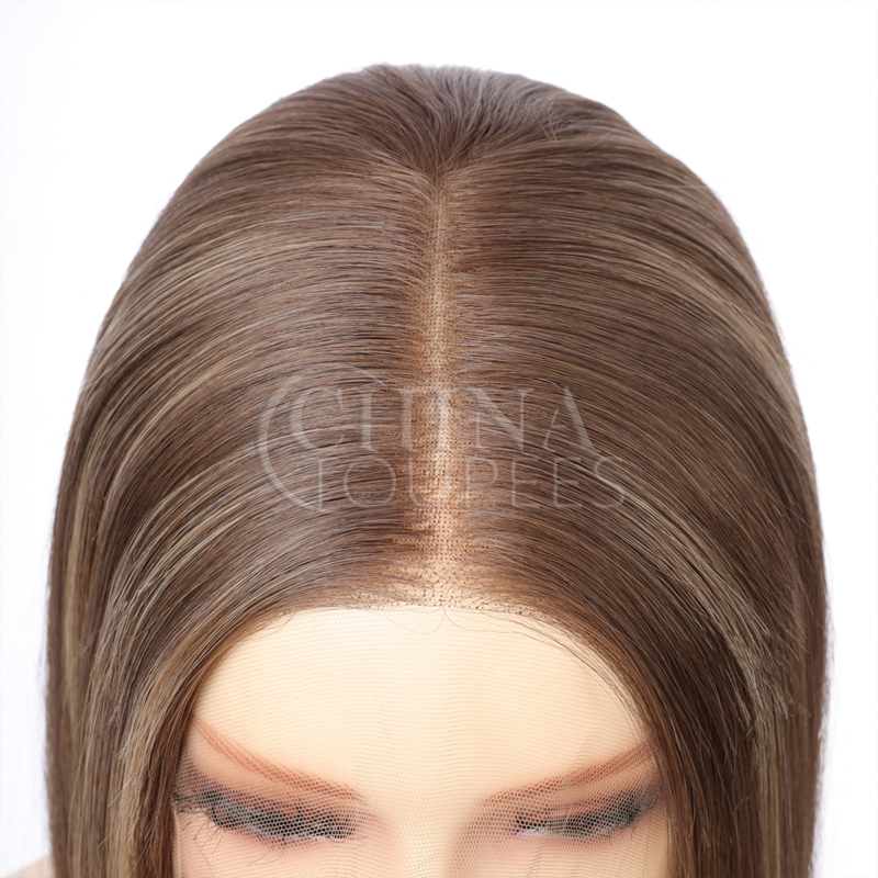 Single hair knotting natural hairline Jewish wig